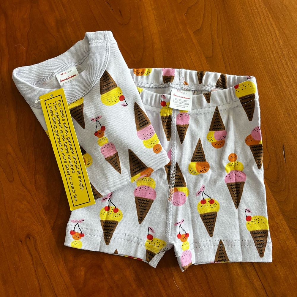 Hanna Andersson Ice Cream Print Pajama Set – Size 3T